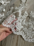 Bridal Cape Veil , Wedding Veil , Lace Applique Wedding Cloak Shoulder Veil 118