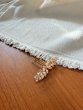 Leaf Flower Head Pieces Vintage Hair Comb Clip Pin For Brides Women Gold Color Pearl Hairpin Wedding Accessories Bridal Jewelry b