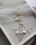 Floral Flower Hair Pin Clip Vintage Gold Color Head Piece For Brides Gift Headdress Hairpin Bridal Jewelry Wedding Accessories