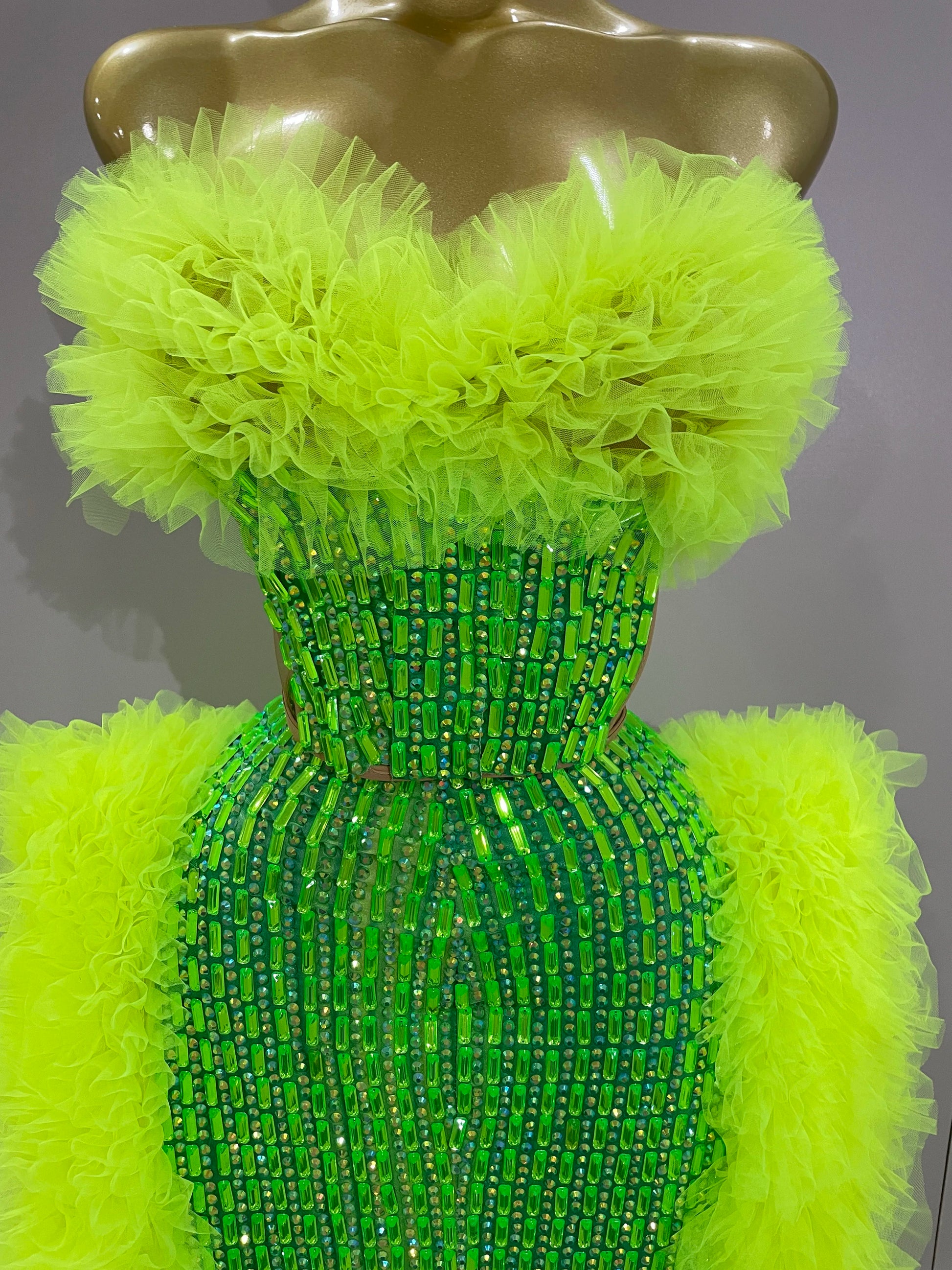 Sparkly Rhinestone Sexy Strapless Tops Skirt 2 PCS Set Women Celebrate Evening Prom Birthday Dress Nightclub Stage Outfit