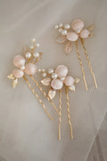 Wedding Accessories Flower Hair Pin Clip Vintage Gold Color Hairpin For Brides Bridesmaids Girl Party Head Piece Bridal Jewelry pearl