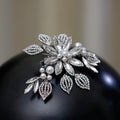 Silver Color Hairpins Crystal Pearl Head Piece For Brides Women Rhinestones Hair Pins Clips Wedding Accessories Bridal Jewelry