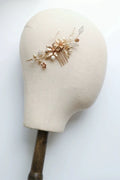 Bridal Jewelry Flower Leaf Hair Comb Pin Clip Vintage Gold Color Hairpin For Brides Bridesmaids Head Pieces Wedding Accessories