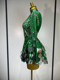 Women Sexy Elastic A-Line Dress Birthday Performance Costume Sparkly Sequin Nightclub Evening Party Hotwife Stage Outfit