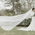 Lace with Sequins in White , off-White , Ivory Wedding Veil Cathedral Length Bridal Veil
