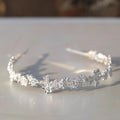 Flower Headband Hairband Tiara Silver Color Headpiece For Bride Zircon Headwear Crown Bridal Hair Jewelry Wedding Accessories