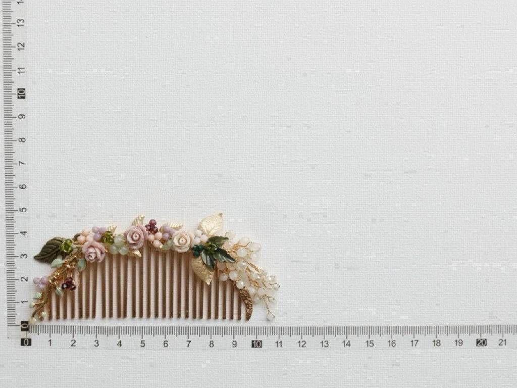 Vintage Gold Color Hair Comb Pin Flower Leaf Hairpin For Brides Bridesmaids Headpieces Wedding Accessories Bridal Hair Jewelry a