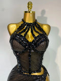 Sexy Shiny Diamond Two Piece Set Women Evening Celebrate Festival Luxury Birthday Party Nightclub Singer Stage costume