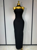 Women Sexy Backless Bodycon Bandage Dress Sleeveless Maxi Long Elegant Dresses Luxury Birthday Dress Club Party Outfit black