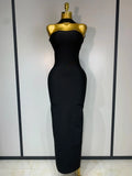 Women Sexy Backless Bodycon Bandage Dress Sleeveless Maxi Long Elegant Dresses Luxury Birthday Dress Club Party Outfit black