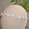 Flower Headband Hairband Tiara Silver Color Headpiece For Bride Zircon Headwear Crown Bridal Hair Jewelry Wedding Accessories