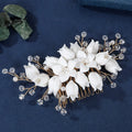 Wedding Accessories Porcelain Flower Head Pieces Vintage Hair Combs Clips Brides Bridesmaids Gold Color Hairpin Bridal Jewelry