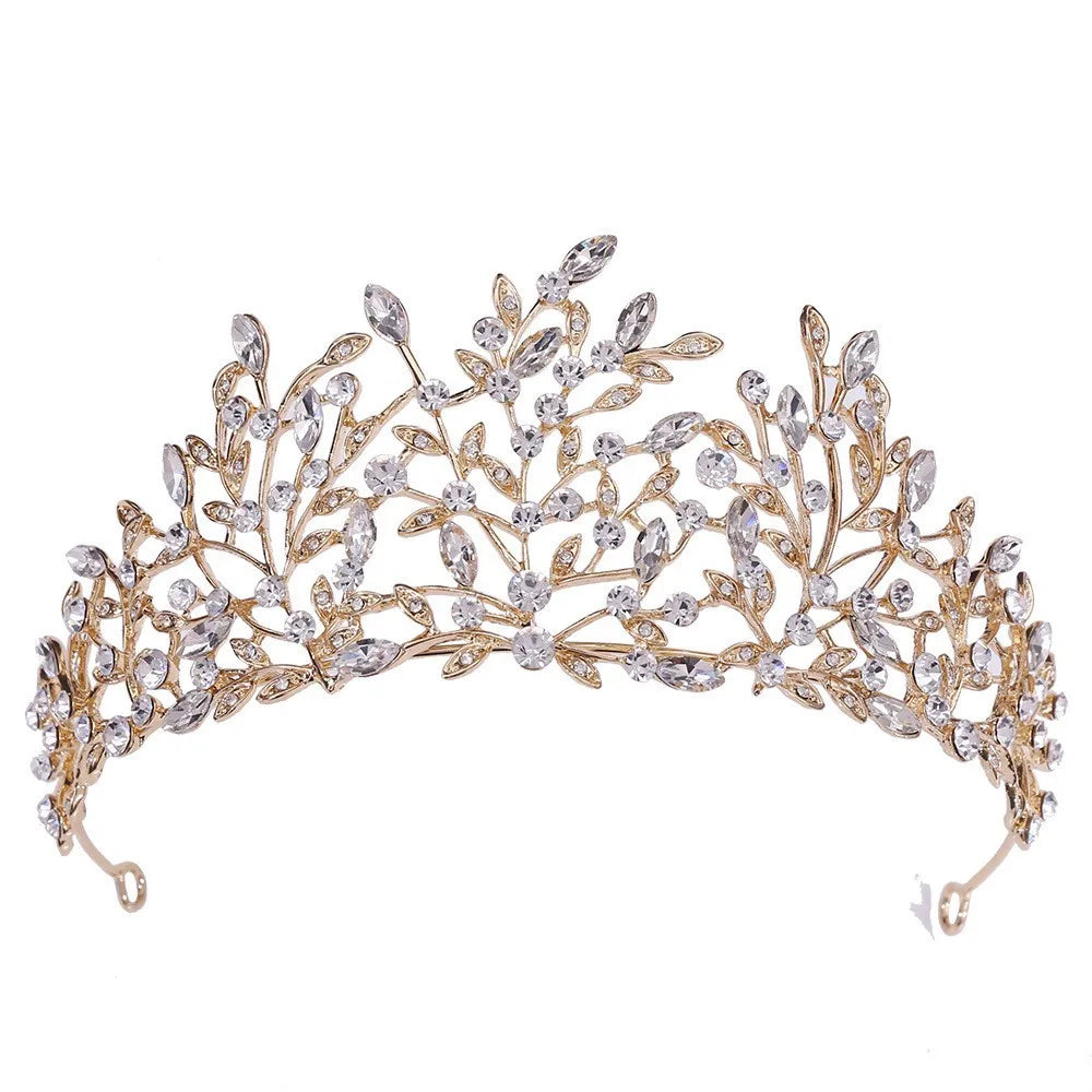 Baroque Wedding Hair Tiaras Crowns For Women Rhinestone Bridal Tiara Pageant Diadem Wedding Hair Jewelry Headdress Accessories as picture 3