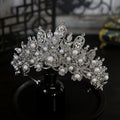 Baroque Wedding Crowns For Bride Luxury Crystal Pearl Queen Bridal Crown Tiara For Pageant Women Wedding Hair Jewerly Headdress