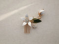 Flower Leaf Hair Pin Clip Crystal Rhinestones Hairpin Bride Bridesmaids Gold Color Head Piece Wedding Accessories Bridal Jewelry 3