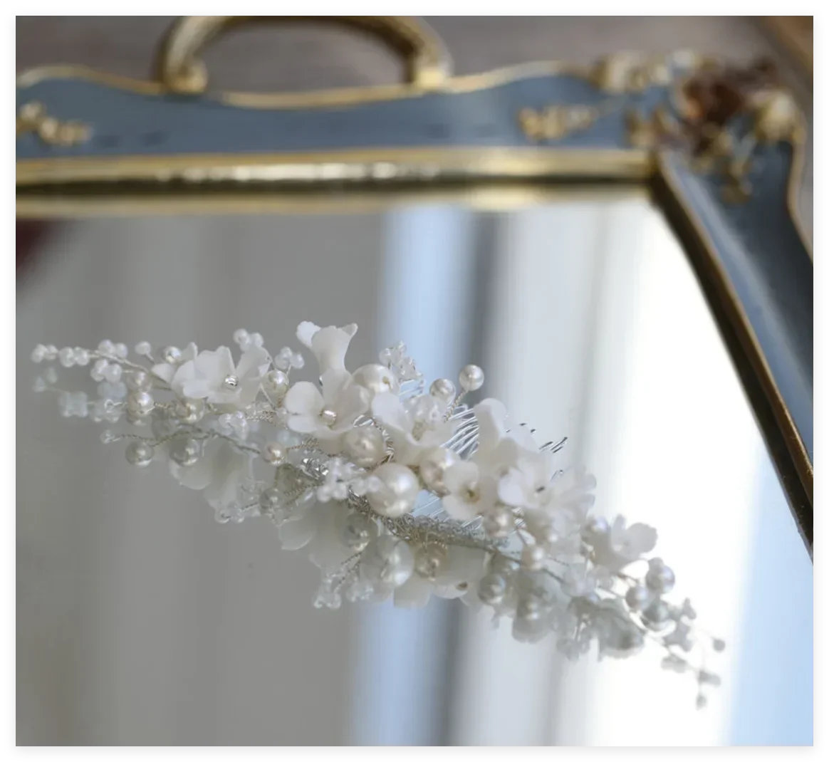 Flower Bridal Hair Comb Headpieces For Wedding Hair Accessories Pearl Bride Hairpin Hair Clips Prom Wedding Hair Piece Headdress sliver 1