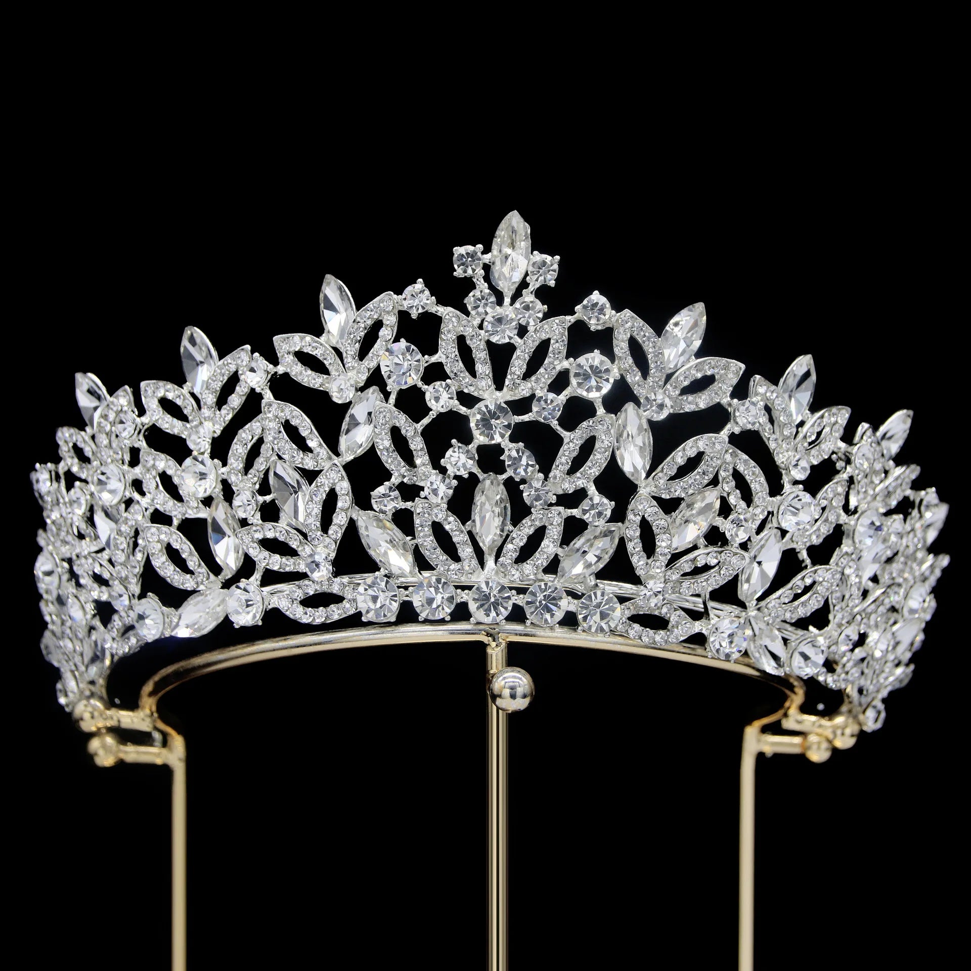 Crystal Crowns For Queen Princess Bridal Tiara Crown For Wedding Hair Accessories Women Crown for Pageant Bride Prom Headpieces Antique Copper Plated