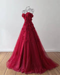 Princess 3D Flower فساتين مناسبة رسمية Sweet A-line Tulle Evening Dress Purple Prom Dress Handmade Robe De Soirée