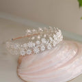 Flower Headband Hairband Silver Color Headpiece Bride Women Zircon Headwear Headdress Bridal Hair Jewelry Wedding Accessories