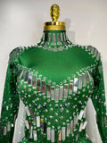 Women Sexy Elastic A-Line Dress Birthday Performance Costume Sparkly Sequin Nightclub Evening Party Hotwife Stage Outfit
