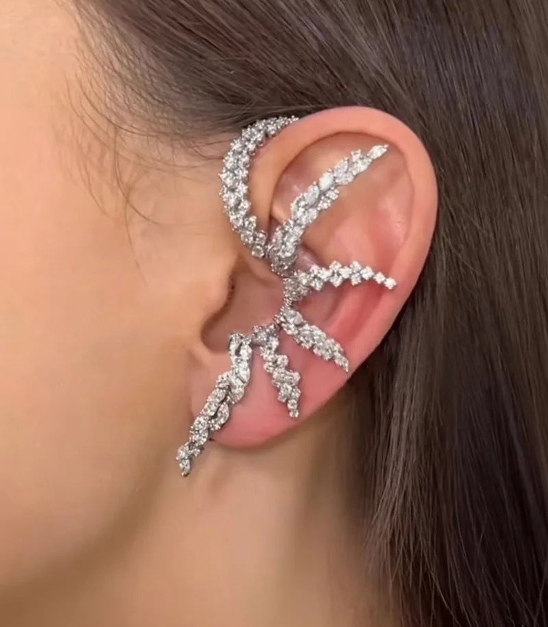 High Quality CZ Zircon Bridal Earrings Silver Color Zirconia Wedding Earring Bride Women Accessories Party Dinner Dress Jewelry