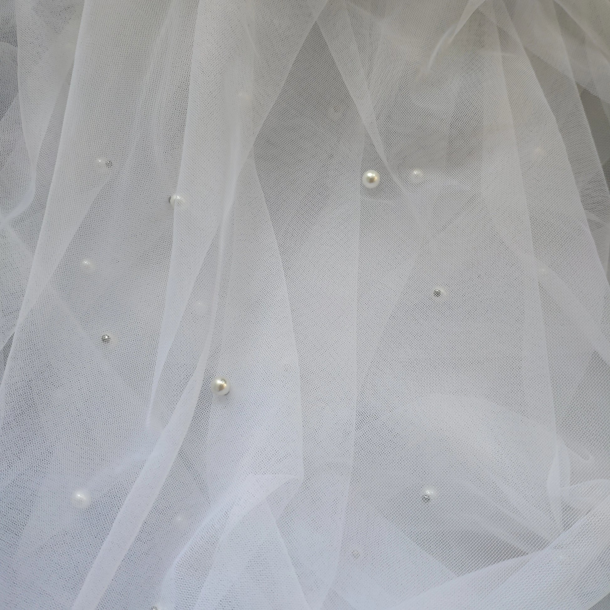 Pearl Veil with Metal Comb , Elbow Length Wedding Veil ,Fingertip Length Bridal Veil , Waltz Veil ,Chapel Veil , Cathedral Veil