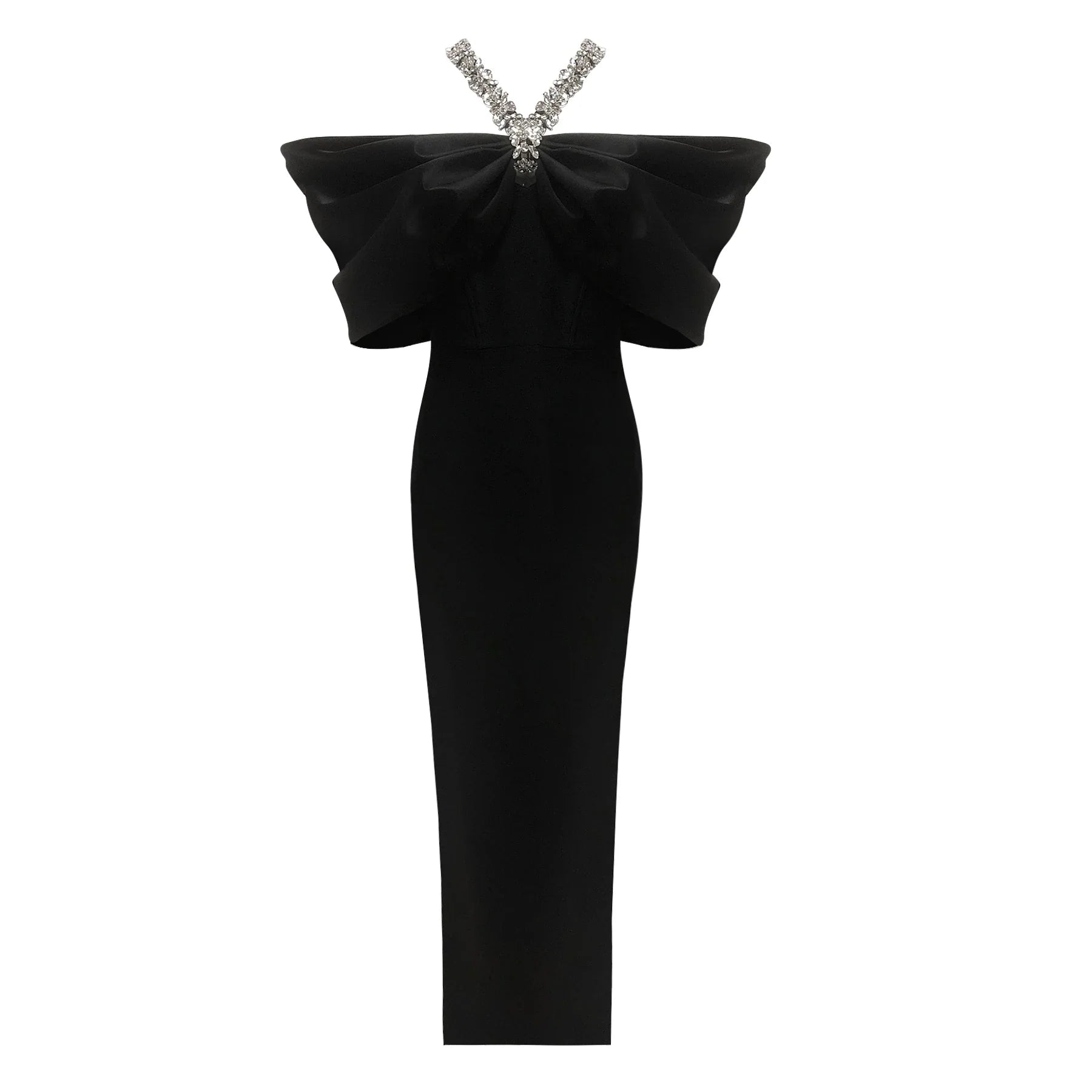 Red Blue Women Sexy Off the Shoulder Crystal Halter Bodycon Long Bandage Dress Celebrate Evening Party Cocktail Outfit