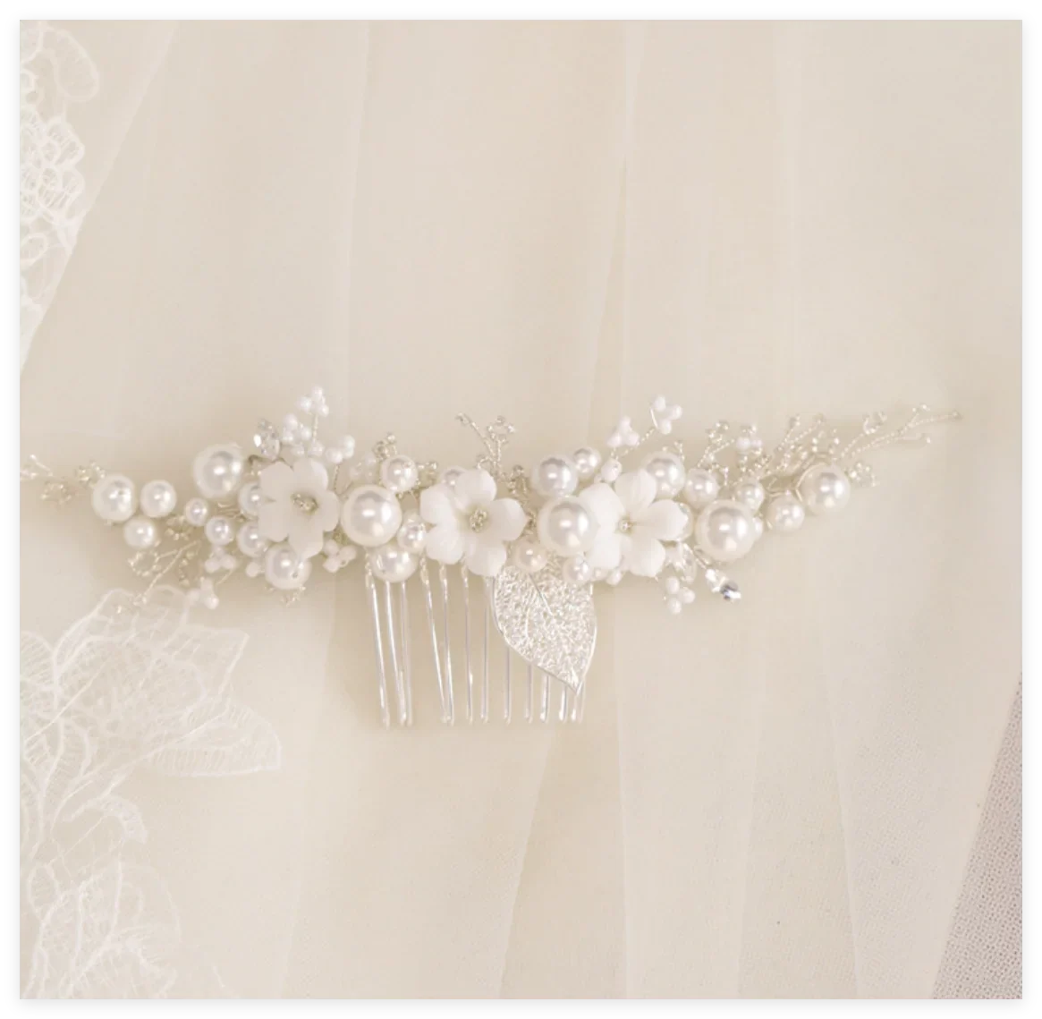 Flower Bridal Hair Comb Headpieces For Wedding Hair Accessories Pearl Bride Hairpin Hair Clips Prom Wedding Hair Piece Headdress