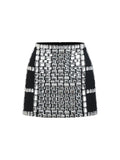Women Light Luxury Nail Bead Short Skirt Sets With Hanging Neck Style Sleeveless Ultra Short Top + Mini Skirt Two-Piece Set