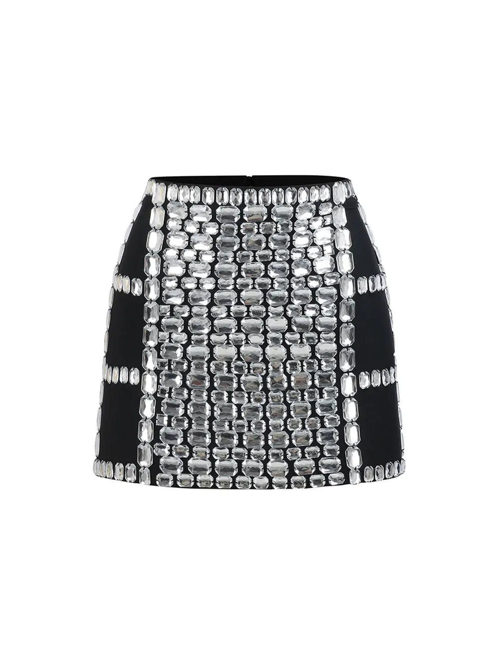 Women Light Luxury Nail Bead Short Skirt Sets With Hanging Neck Style Sleeveless Ultra Short Top + Mini Skirt Two-Piece Set