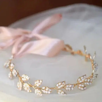Gold Color Headband Hairband Leaf Headpiece Hairpin Bride Bridesmaids Hair Comb Pin Headdress Bridal Jewelry Wedding Accessories a 1pc