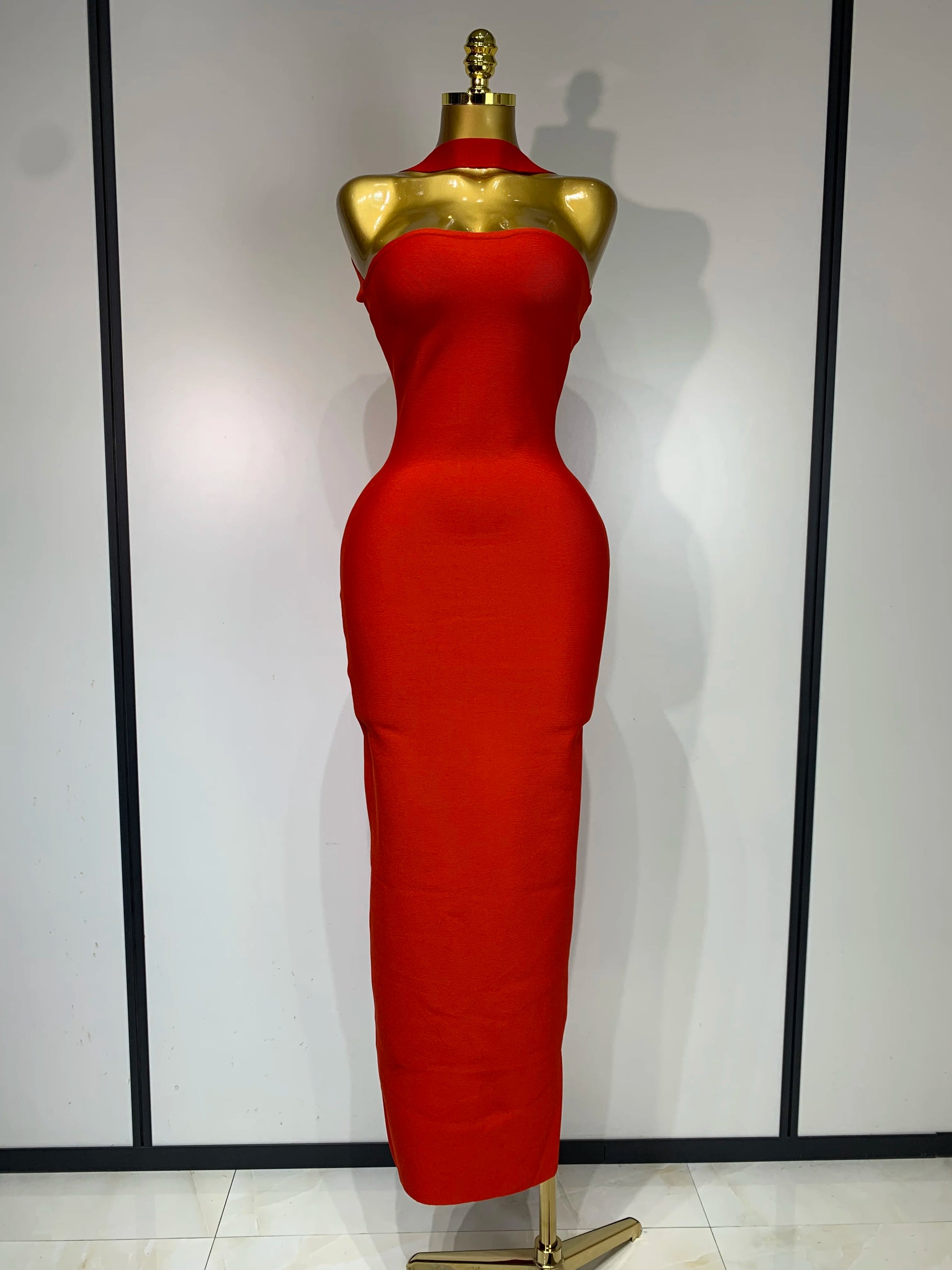 Women Sexy Backless Bodycon Bandage Dress Sleeveless Maxi Long Elegant Dresses Luxury Birthday Dress Club Party Outfit Red