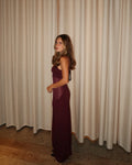 Celebrity Evening Party Dress Winered Color Women Sexy Strap Big O-Neck Bodycon Long Dress Celebrate Red Carpet Birthday Wear
