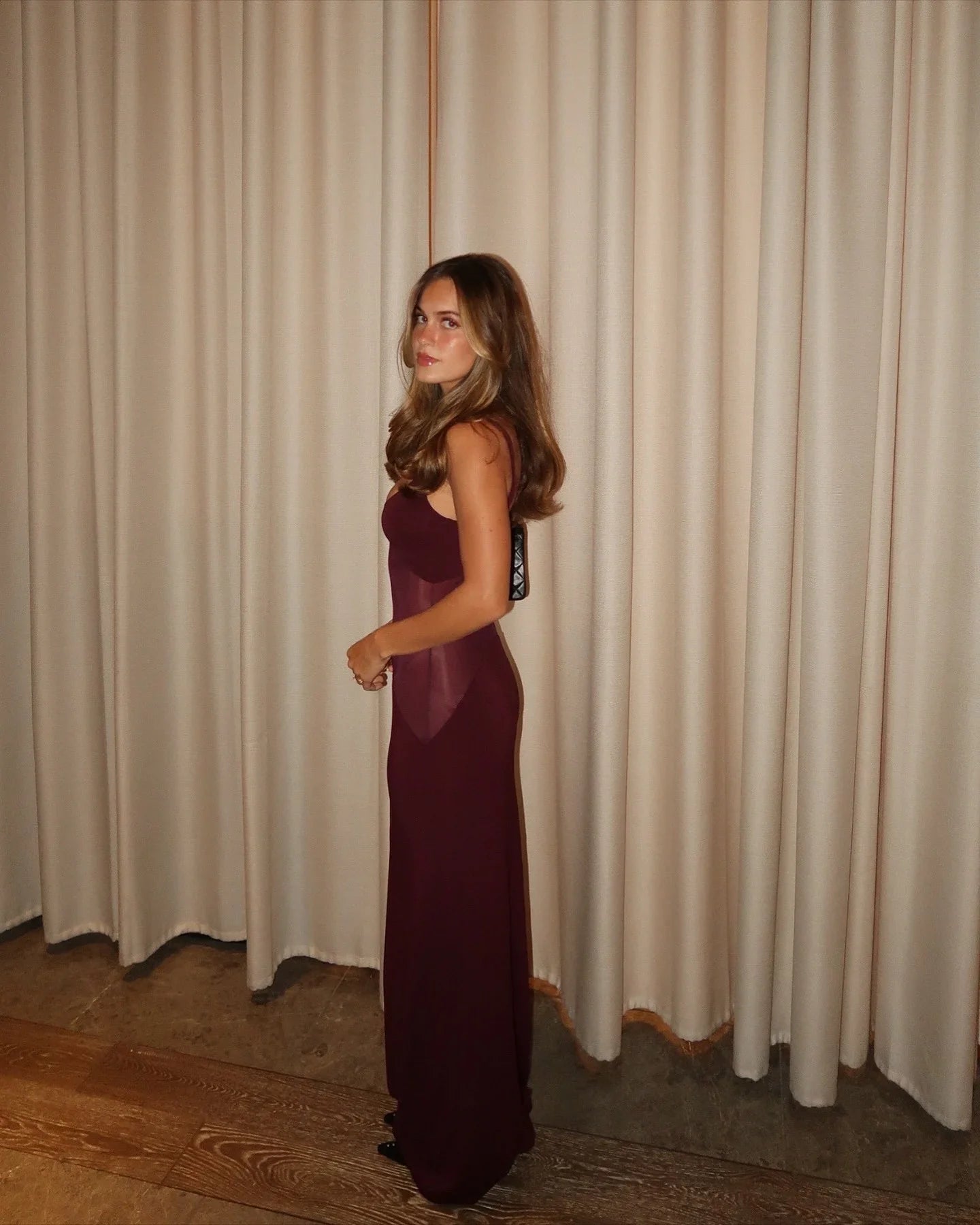 Celebrity Evening Party Dress Winered Color Women Sexy Strap Big O-Neck Bodycon Long Dress Celebrate Red Carpet Birthday Wear