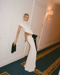 White Purple Women Sleeveless O-Neck Hollow Out Waist Bodycon Floor-length Gown Dress Elegant Evening Party Cocktail Outfit