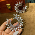 High Quality Zircon Bridal Earrings Big Pearl Zirconia Wedding Earring For Brides Accessories Women Evening Party Dress Jewelry