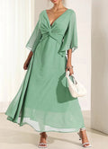 Sexy Chiffon A-Line Prom Gown Elegant Mother of the Bride Dress Ankle Length Pleated Solid Color Plus Size 2025 Free Customized Sage Green