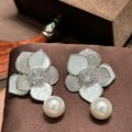 High Quality Pearl Zircon Bridal Earrings Flower CZ Zirconia Wedding Earring For Women Bride Accessories Birthday Gifts Jewelry