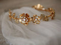 Wedding Hair Accessories Vintage Gold Color Headbands Hairbands Flower Headpiece For Brides Crystal Headdress Bridal Jewelry a