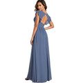 Customized Mother of Dresses A Line Elegant V Neck Bride Party Dress Short Sleeve Chiffon Evening Gowns robes invitée mariage