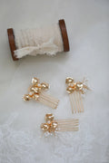 Bridal Jewelry Flower Head Pieces Pearl Hair Comb Pin For Bride Bridesmaids Women Vintage Gold Color Hairpin Wedding Accessories
