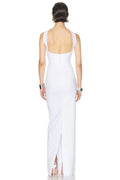 White Red Color Women Sexy Halter Off the Shoulder Bodycon Long Bandage Dress Fashion Celebrate Evening Party Red Carpet Dress
