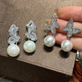 Luxury Pearl AAA Zircon Bridal Earrings Cubic Zirconia Wedding Earring For Women Bride Accessories Birthday Gifts Jewelry