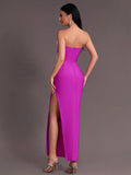 Spring Sexy Women's 3D Flower Pearl Bandage Dress Strapless Sleeveless Bodycon Backless Long Dress Club Party Vestidos