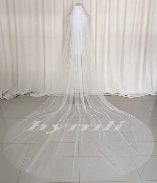 Cathedral Bridal Veil Cut Edge Veil Scatter Crystal Veil Chapel Wedding Accessories