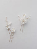 Wedding Accessories Porcelain Flower Hair Clip Pin Gold Silver Color Hairpin Brides Bridesmaids Women Head Piece Bridal Jewelry