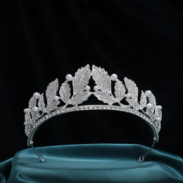 Rhinestone Heart-Shaped Bridal Tiara Crown for Women and Girls Wedding Party Diadem Hair Jewelry sliver