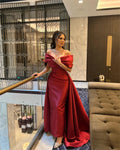 Sexy Sling Mermaid فساتين سهره Nobility Claret Trumpet Prom Dresses Elegantly Detachable Tail Vestidos De Noche