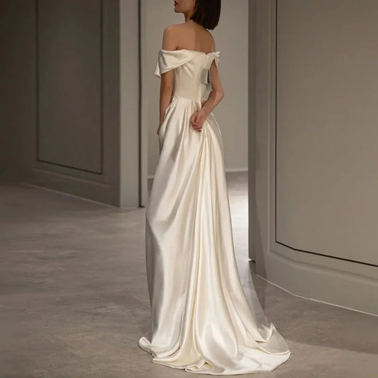 Vestidos De novia De estilo coreano, vestidos De novia sin tirantes con espalda descubierta y cremallera, Vestido De novia sin mangas, Vestido De novia