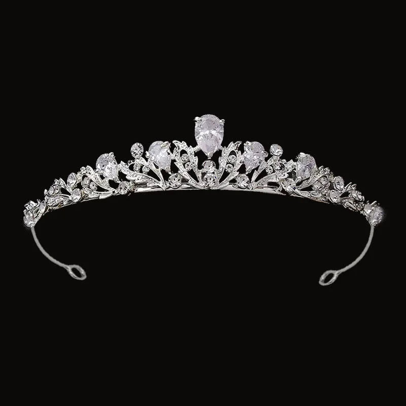 Bridal Tiara For Women Girl Zircon Small Princess Crowns Tiaras For Wedding Bride Birthday Party Prom Hair Jewelry Accessories as pic 4